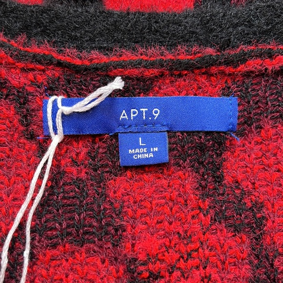 Animal Print Sweater - Leopard Print Sweater- V Neck Apt 9 Large - Picture 2 of 11